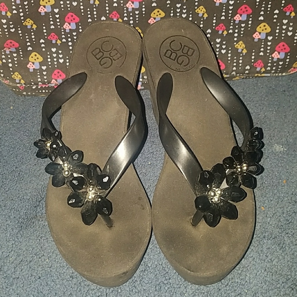 Wedge flip flops